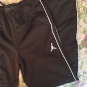Nike Black Athletic Pants with White Accents
